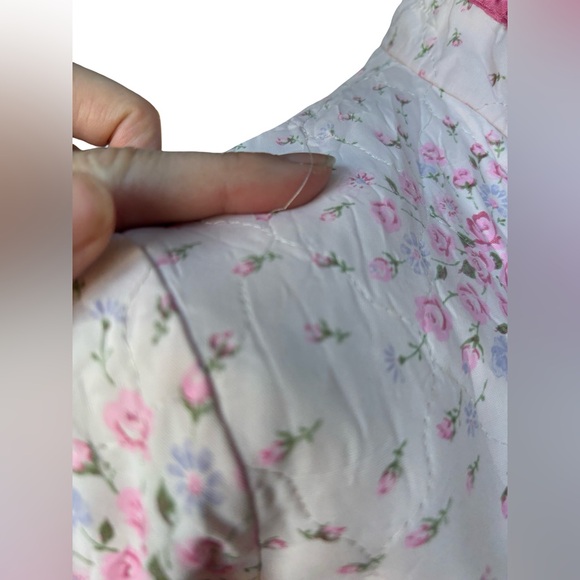 Vintage Quilted floral blouse - pink and white - XS (vintage 10) - Picture 5 of 9